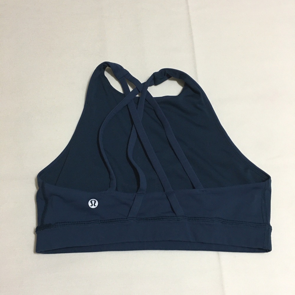 Lululemon Energy Bra High Neck Strappy Back Blue Size 8 W2BISS
